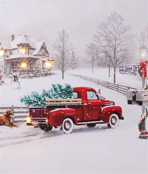 Pin by Elizabeth Rountree on Vintage Christmas | Christmas red truck ...