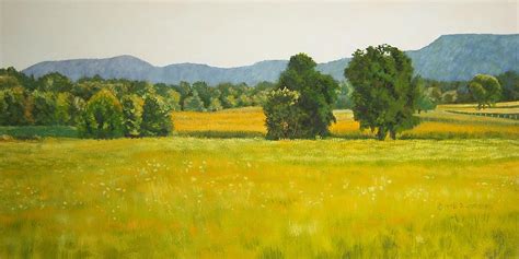 landscape art print oil painting for sale Fields Painting by Diane ...