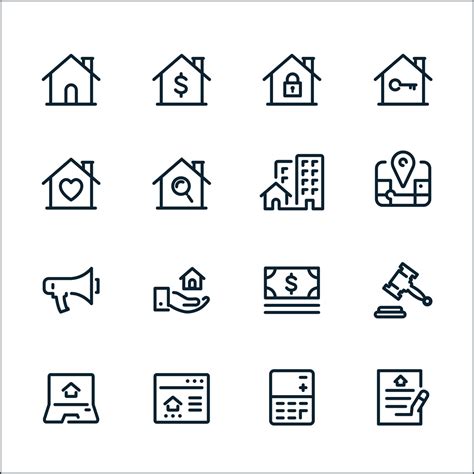 Real Estate icons with White Background 7775274 Vector Art at Vecteezy