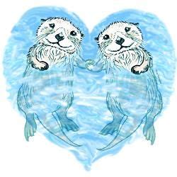 Otters Holding Hands Mugs - CafePress | Otters holding hands, Otter cartoon illustration, Otters ...