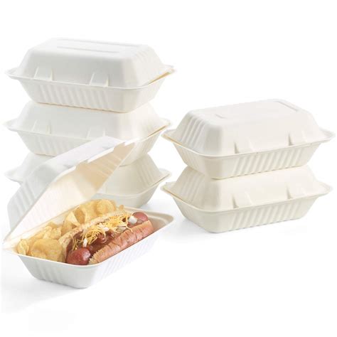 Buy Vallo100% Compostable Clamshell To Go Boxes For Food [9X6 1 ...