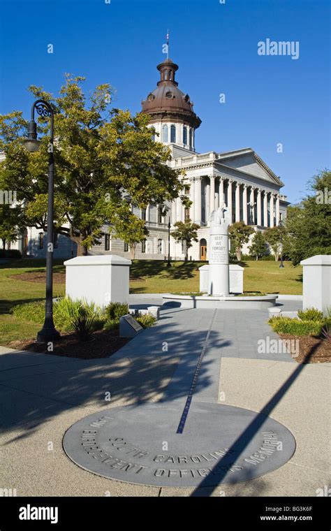 Police Memorial and State Capitol Building, Columbia, South Carolina, United States of America ...