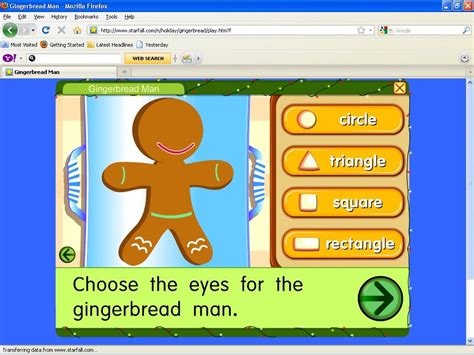 Starfall Gingerbread Man | Gingerbread man activities, Gingerbread ...