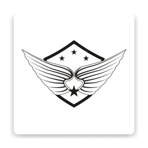 Premium Vector | Logo black white symbol wings