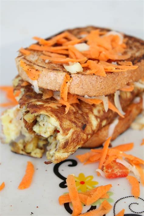 Indian Omelette Sandwich Recipe Breakfast Idea