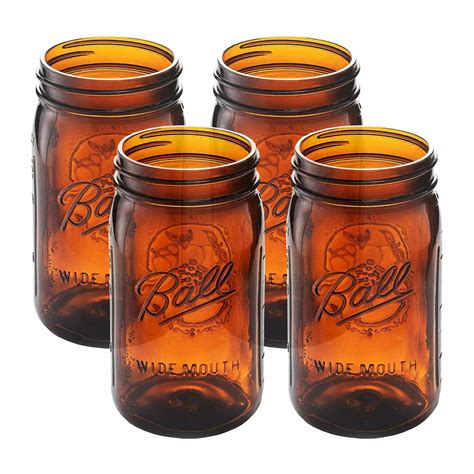 Ball Collection Elite Quart Wide Mouth Amber Canning Jar, Bulk, 4 Jars - Walmart.com