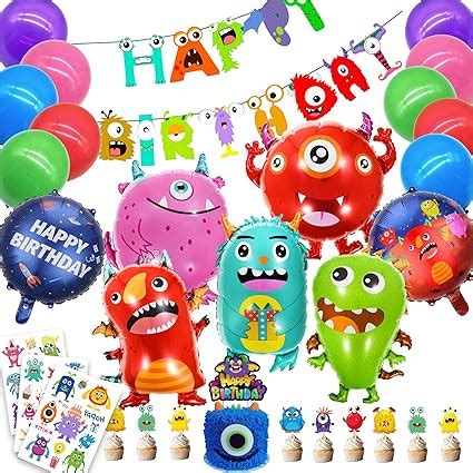 Amazon.com: Monster Birthday Party Supplies, Monster Party Decorations ...