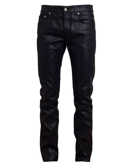 Saint Laurent Coated Denim Jeans in Black for Men | Lyst