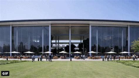 See Apple Park's massive lunchroom doors open in epic fashion - CNET