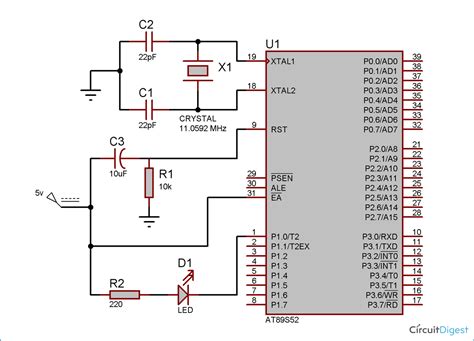 Atmel 8051 Microcontroller Programmer Circuit Diagram