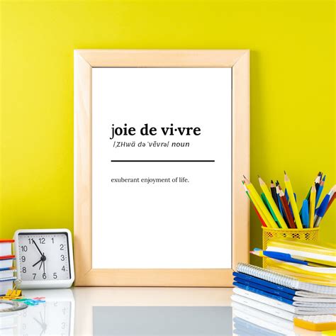 Joie De Vivre Definition Art Print / DIGITAL DOWNLOAD / | Etsy