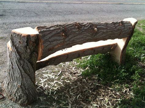 Back side of this poplar log bench | Log bench, Urban tree, Bench