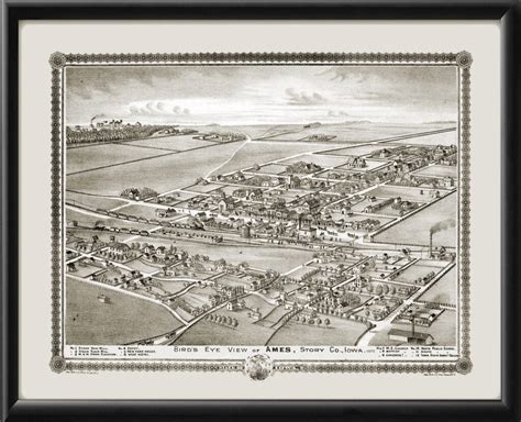 Ames IA 1875 Restored Map | Vintage City Maps