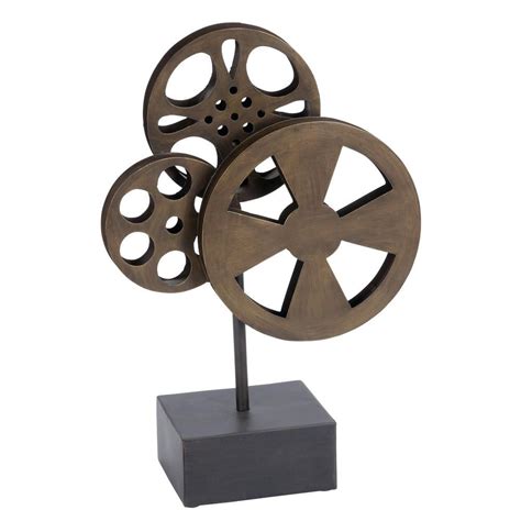 LITTON LANE Bronze and Black Vintage Movie Reels Decor, Brown in 2021 | Movie reel decor, Movie ...