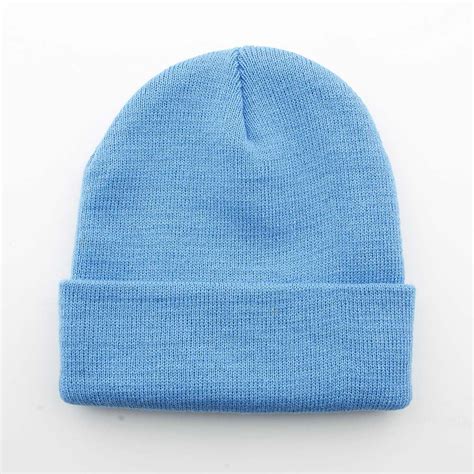 Sky Blue Cuffed Beanie - Bulk-Caps Wholesale Headwear