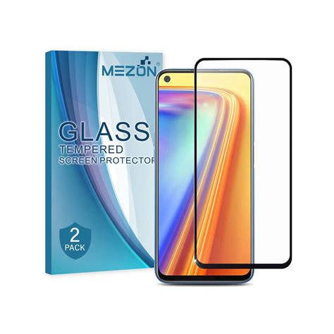 2 Pack MEZON Realme 7 Pro Full Cover Tempered Glass Screen Protectors ...