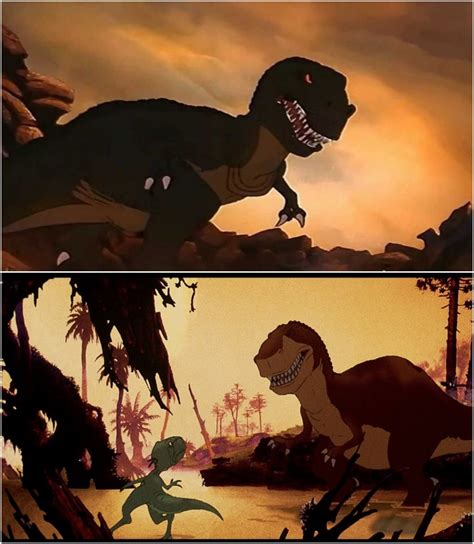 Does the Sharptooth (The Land Before Time) and Rex (We're Back: A Dinosaur Story) look similar ...