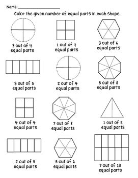 Equal Parts, Parts of Whole FREEBIE by Hendry Helpers | TpT