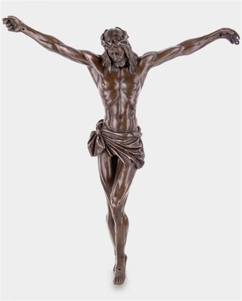 Jesus on the Cross Bronze Sculpture Large Figurine for Chapel or Church