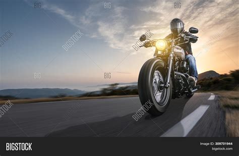 Motorbike On Road Image & Photo (Free Trial) | Bigstock