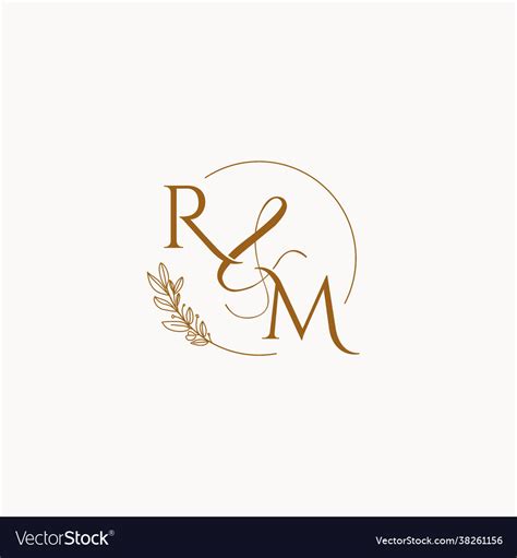 Rm initial wedding monogram logo Royalty Free Vector Image