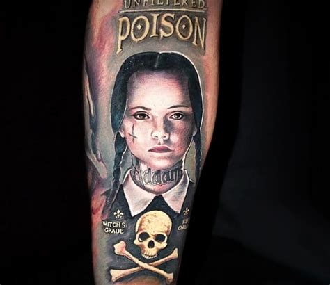 Tattoo photo - Wednesday Addams tattoo by Damien Wickham Tattoo Work ...