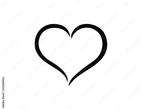 Heart Outline Clipart Black And White