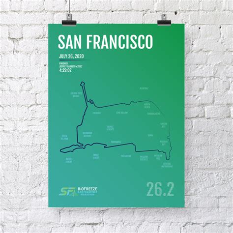 San Francisco Marathon Map Print | Gifts and Gear | Free Shipping All ...