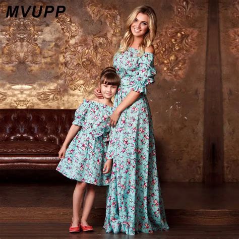 Aliexpress.com : Buy MVUPP 2018 Print Floral Mother daughter dresses ...