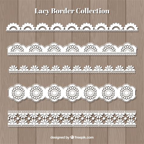 Free Vector | Set of lace borders in flat design