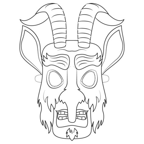 Krampus Mask coloring page | Free Printable Coloring Pages