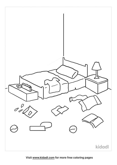Free Messy Room Coloring Page | Coloring Page Printables | Kidadl