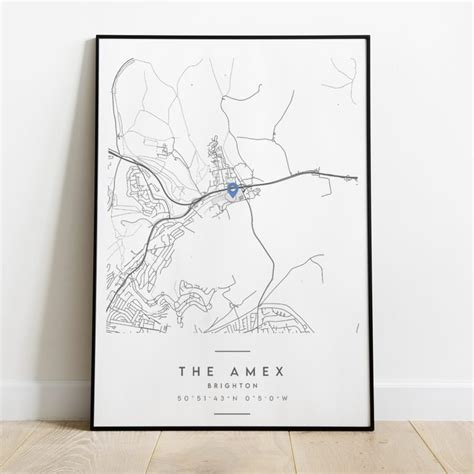 Brighton The Amex Minimalist Stadium Map Poster