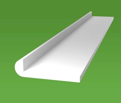 Plastic edge lipping rigid 40mm x 10mm x 2.5mm white