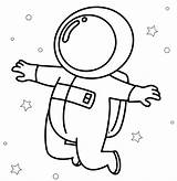 Astronaut In outer space coloring Page  Free And Printable sketch template