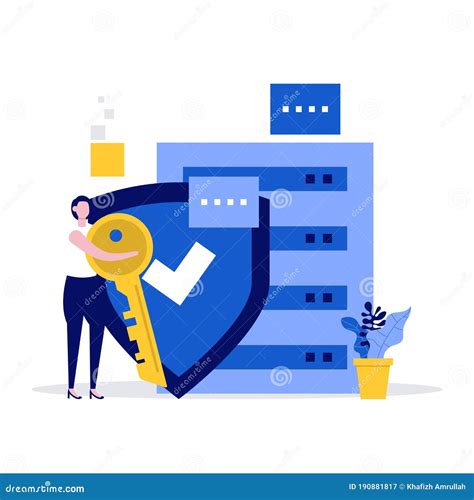 Cyber Security Vector Illustration Concept with Characters. Data ...