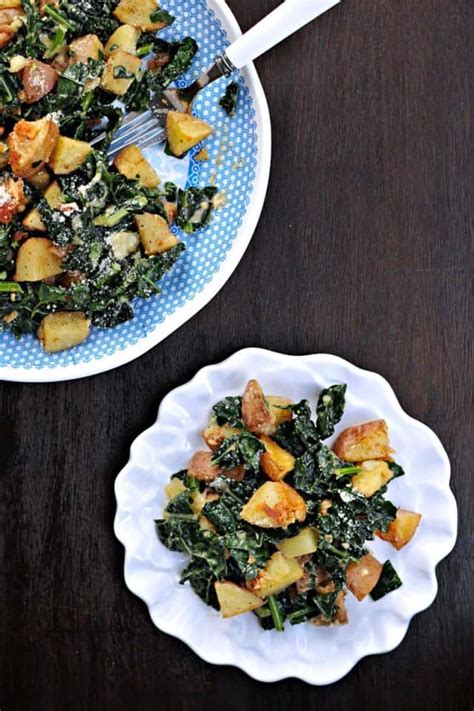 duck fat-roasted potato + wilted kale salad with miso-mustard dressing (gluten-free) - the pig ...