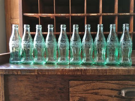 Vintage Coca Cola Bottles, Green Coke Bottle, 1950s 1960s Coca Cola Bottle