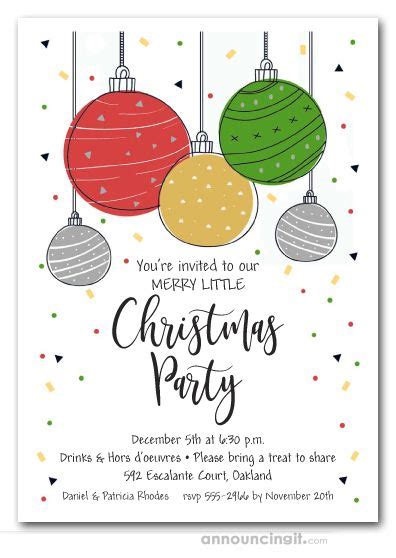 Mod Christmas Ornaments Holiday Party Invitations | Christmas party ...