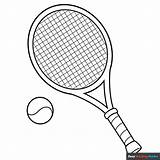 Tennis Racket And Ball Coloring Page  Easy Drawing Guides sketch template