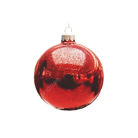 Close Up Of A Red Shiny Christmas Ball Hanging On A Christmas Tree, Satin Ribbon, Red Bow ...