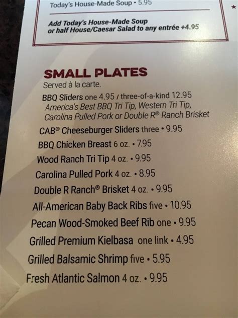 Menu at Wood Ranch pub & bar, Ventura