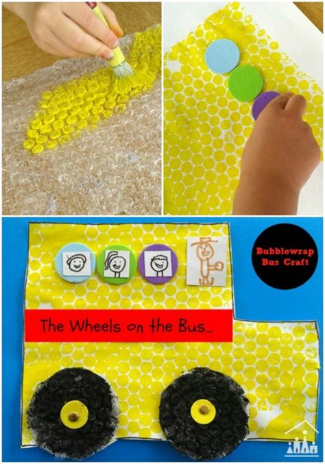 The Wheels on the Bus Bubblewrap Craft