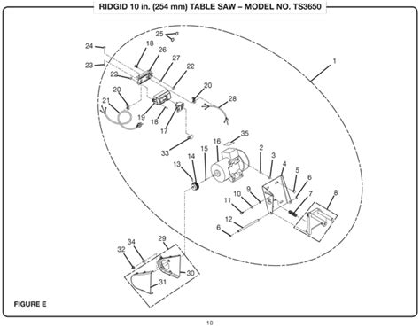 Ridgid TS3650 10" (254mm) Table Saw Parts and Accessories- PartsWarehouse