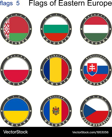 Flags of Eastern Europe Royalty Free Vector Image