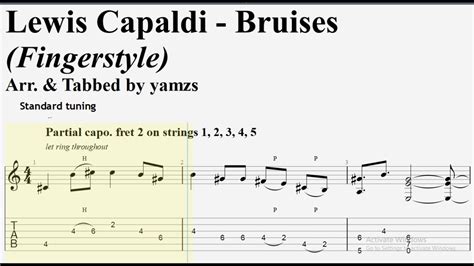 Bruises (Lewis Capaldi) - Fingerstyle Guitar Tab Chords - Chordify