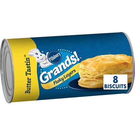 Pillsbury Grands! Flaky Layers, Buttermilk Biscuits, 8 ct, 16.3 oz - Walmart.com - Walmart.com