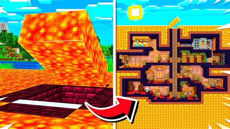 I FOUND A SECRET UNDERGROUND LAVA HOUSE IN MINECRAFT - YouTube