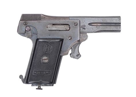 Bonhams : A rare Kolibri 2.7mm miniature semi-automatic pistol, no. 24 In a later leather pouch