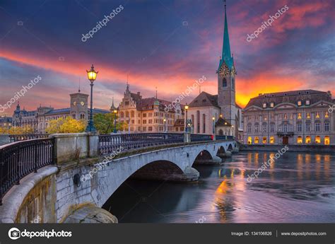 Zurich at sunset. — Stock Photo © rudi1976 #134106826